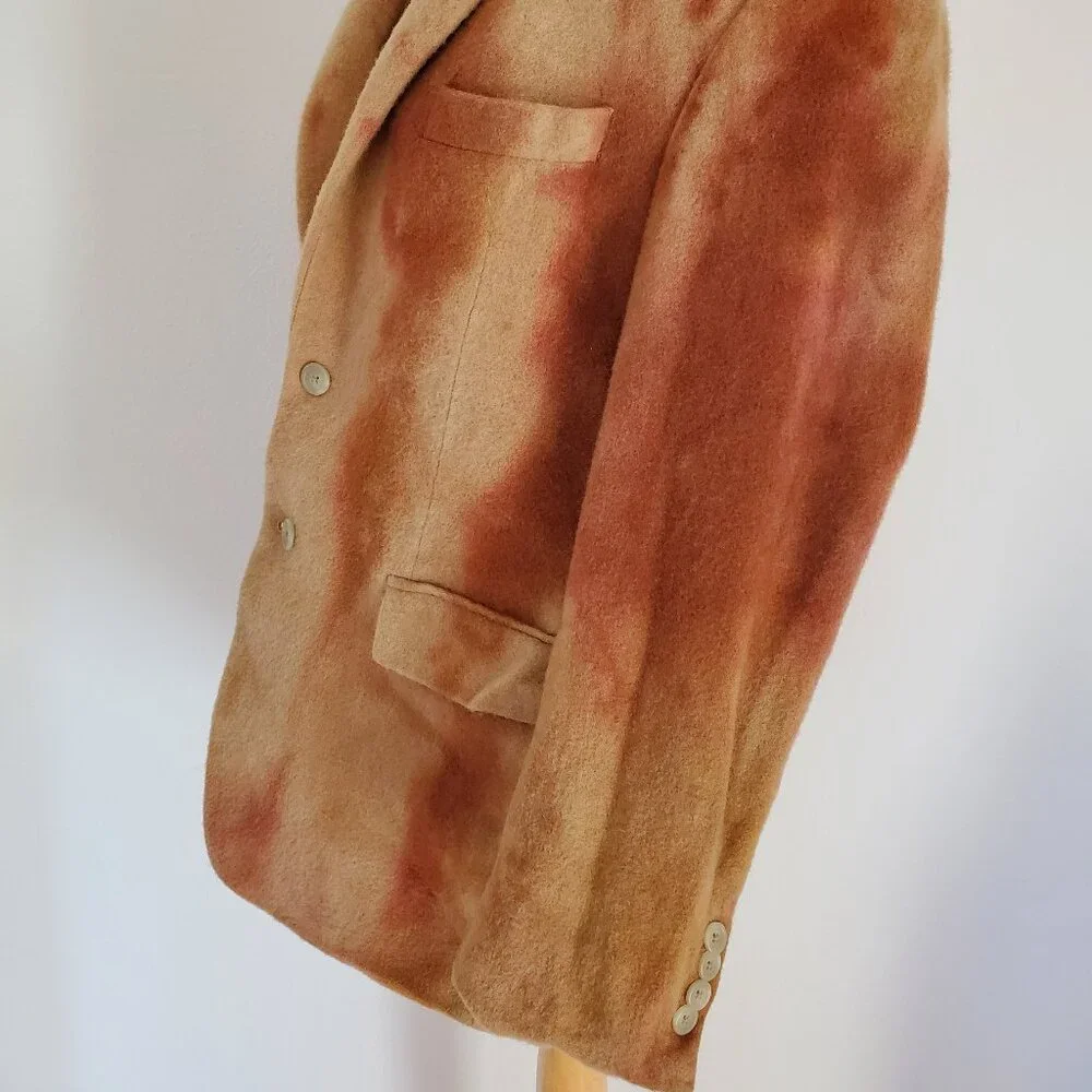 Ralph Lauren cowboy camel wool blazer small medium camo overdye brown tan 40 41